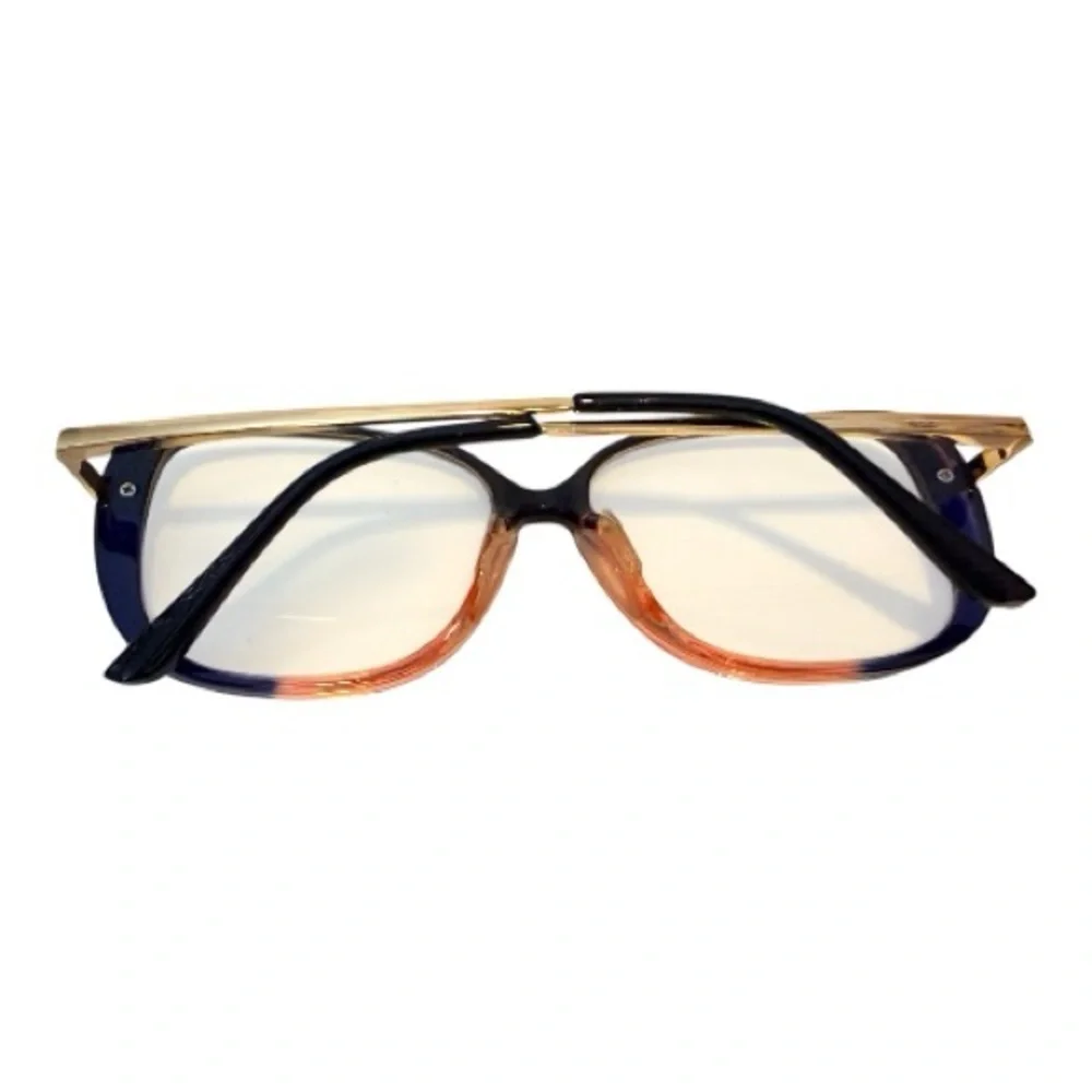 ✨ Ombre Blue-to-Rose Gold Oversized Square - Prescription ready